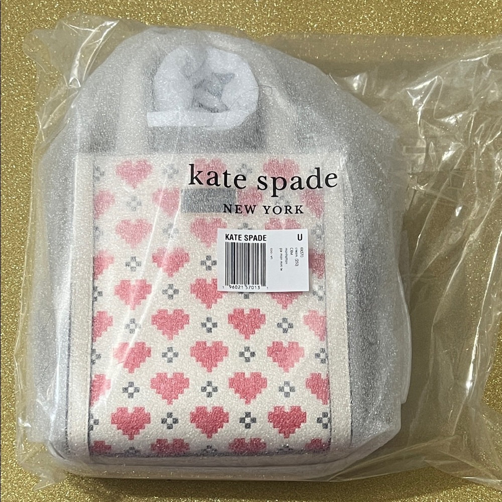 NIB Kate Spade Manhattan Pixel Hearts Saffiano Leather Mini Tote